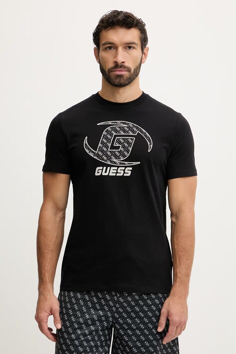 Guess t-shirt bawełniany KELE męski kolor czarny z nadrukiem Z6RI06 I3Z14