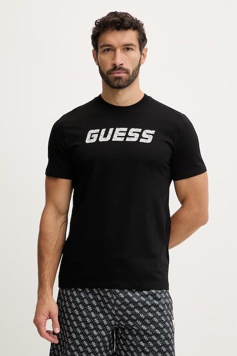 Guess t-shirt bawełniany MASKA męski kolor czarny z nadrukiem Z6RI15 I3Z14