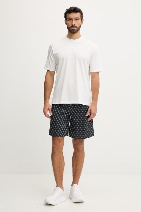 Guess t-shirt bawełniany GIANO męski kolor beżowy z nadrukiem Z6RI16 I3Z14