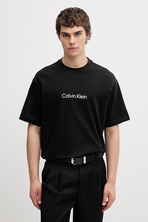 Calvin Klein T-shirt męski bawełniany czarny LV040HM228