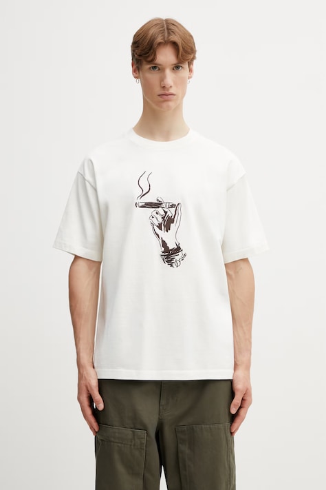 Drôle de Monsieur Cuba t-shirt bawełniany męski beżowy K-TS314-CO248-OW