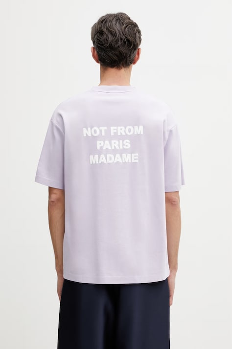 Drôle de Monsieur tričko pánské bavlněné Slogan fialové K-TS203-CO002-LAV