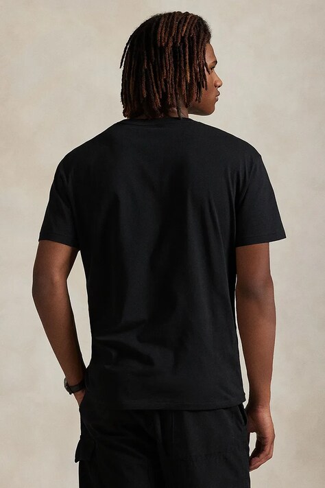 Polo Ralph Lauren t-shirt bawełniany męski kolor czarny z aplikacją 710981370