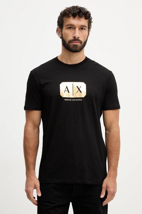 Armani Exchange t-shirt bawełniany męski kolor czarny z nadrukiem XM002826 AF12308