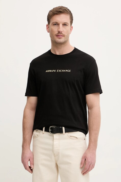 Armani Exchange t-shirt bawełniany męski kolor czarny z nadrukiem XM002827 AF12308