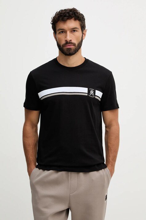 Armani Exchange t-shirt bawełniany męski kolor czarny z nadrukiem XM001792 AF12308