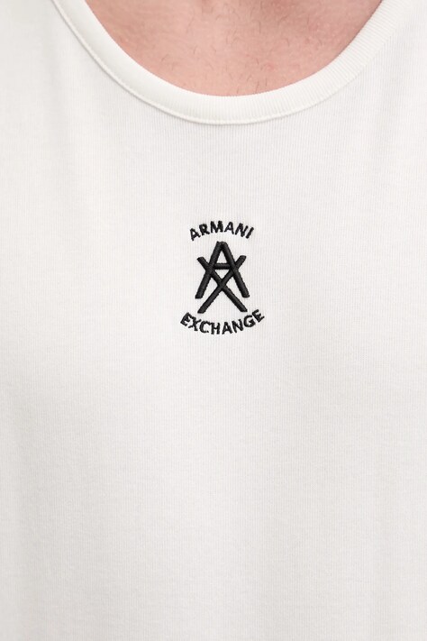 Бавовняна футболка Armani Exchange — SS26-TSM09R, бежевий — фото 5