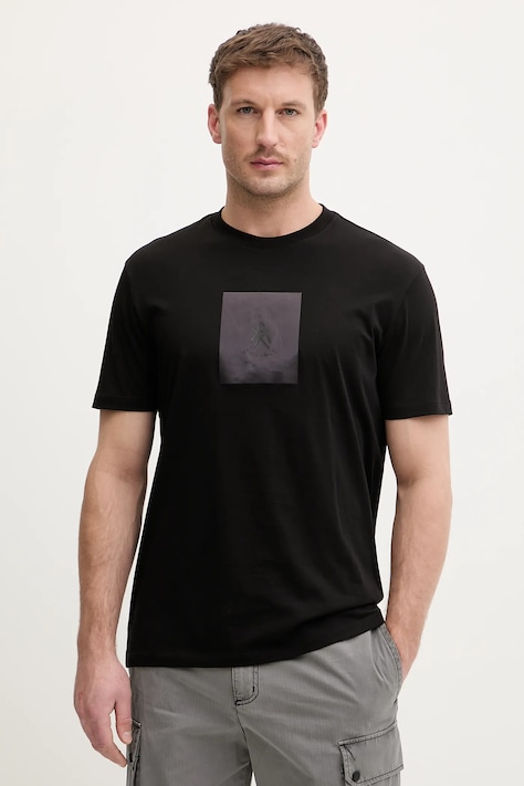 Armani Exchange t-shirt bawełniany męski kolor czarny z aplikacją XM002213 AF10356