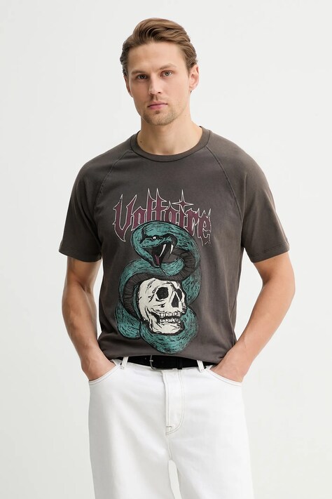 ZADIG&VOLTAIRE t-shirt bawełniany męski kolor brązowy z nadrukiem JMTS01751