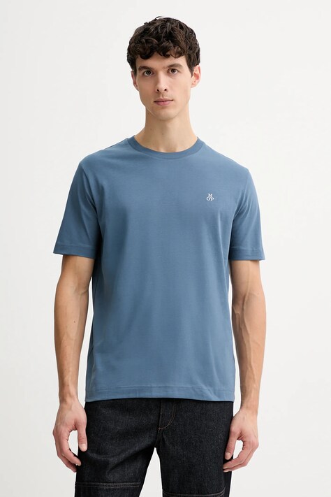 Marc O'Polo t-shirt bawełniany męski kolor niebieski gładki 620201251054