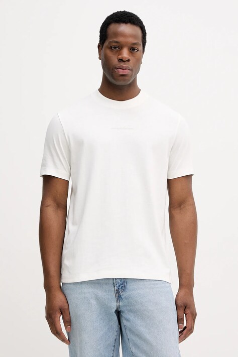 Marc O'Polo t-shirt bawełniany męski kolor beżowy gładki 5000007709