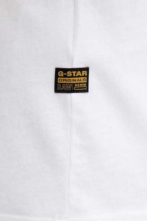 Бавовняна футболка G-Star Flock back gr loose — SS26-TSM0AA, білий — фото 5