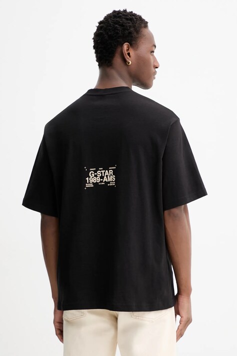 G-Star t-shirt bawełniany męski kolor czarny z nadrukiem D26855-C336