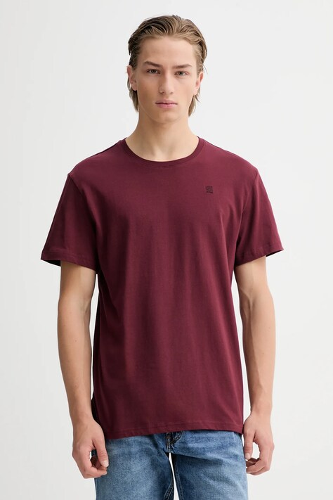 G-Star t-shirt bawełniany męski kolor czerwony gładki D16411-336