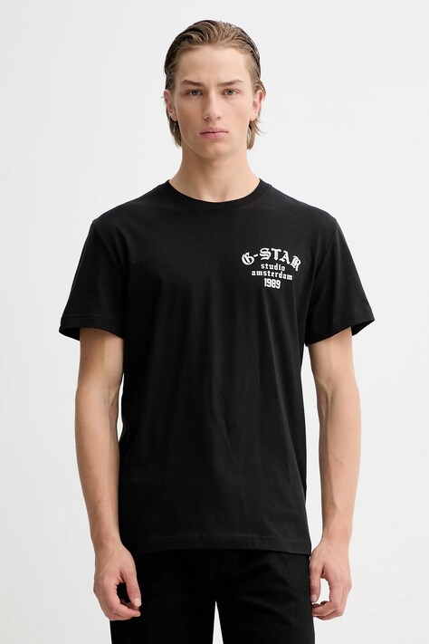G-Star t-shirt bawełniany męski kolor czarny z nadrukiem D26862-336