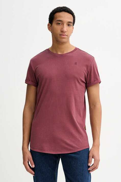 G-Star t-shirt bawełniany męski kolor czerwony gładki D16396-2653