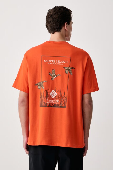 Columbia T-shirt męski bawełniany CSC pomarańczowy 2155041
