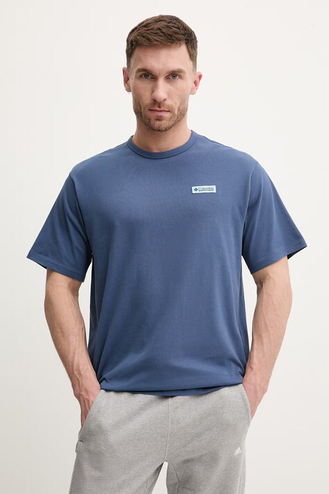 Columbia t-shirt bawełniany CSC męski kolor granatowy z nadrukiem 2155061