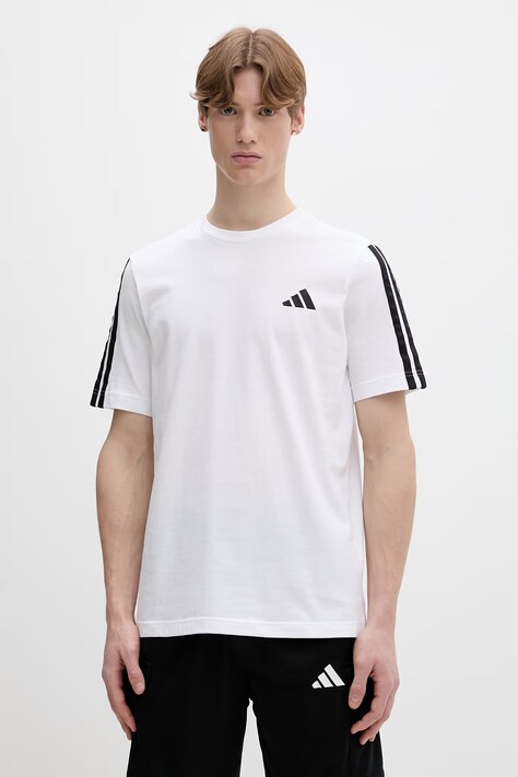 adidas t-shirt bawełniany męski kolor biały z aplikacją JV6784