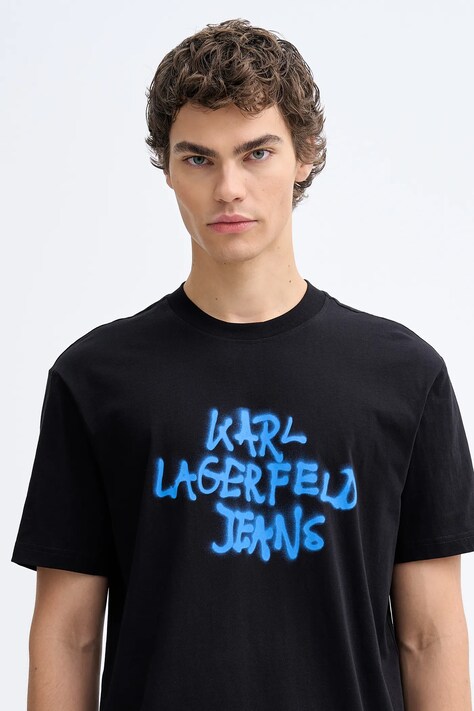 Бавовняна футболка Karl Lagerfeld Jeans — SS26-TSM0BH, чорний — фото 4