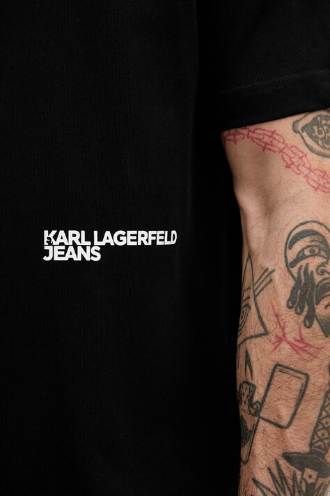 Karl Lagerfeld Jeans t-shirt bawełniany męski kolor czarny z nadrukiem B1M17069