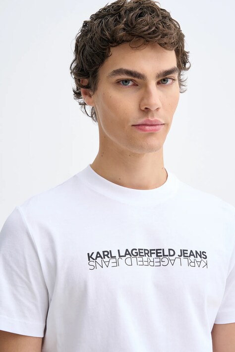 Бавовняна футболка Karl Lagerfeld Jeans — SS26-TSM0BO, білий — фото 4