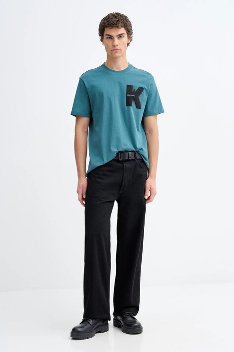Бавовняна футболка Karl Lagerfeld Jeans — SS26-TSM0BP, бірюзовий — фото 2