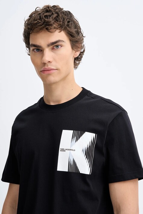 Бавовняна футболка Karl Lagerfeld Jeans — SS26-TSM0BP, чорний — фото 4