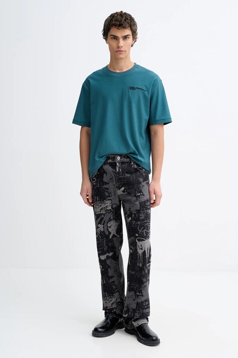 Бавовняна футболка Karl Lagerfeld Jeans — SS26-TSM0BT, бірюзовий — фото 2