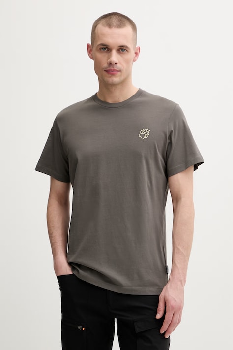 Jack Wolfskin t-shirt męski bawełniany Celebrate The Paw szary A65915