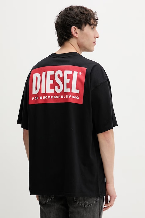 Diesel tricou din bumbac T-BOXT-BISK culoarea negru, cu imprimeu, A20036.0EPCA