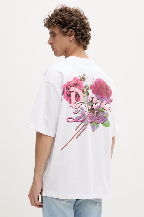 Diesel t-shirt ανδρικό βαμβακερό T-BOGGY-V4 λευκό A22497.0PLAT