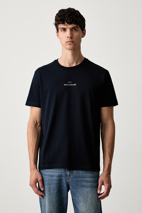 Paul&Shark T-shirt męski bawełniany granatowy 99311008