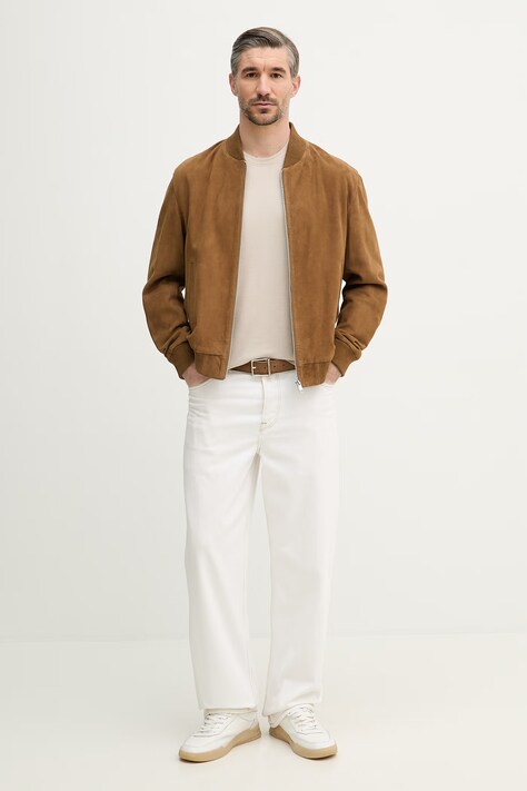 Paul&Shark t-shirt męski kolor beżowy gładki 25411026