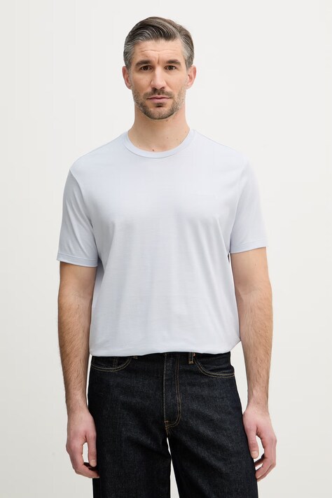 Paul&Shark t-shirt bawełniany męski kolor niebieski gładki 26411014