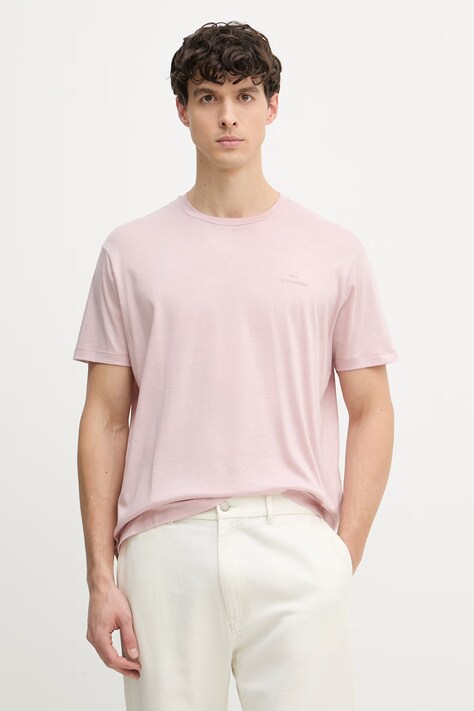 Paul&Shark T-shirt męski z lyocellem różowy 26411041