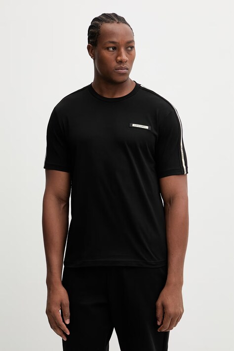 EA7 Emporio Armani t-shirt bawełniany męski kolor czarny z aplikacją AF10375.7M001476