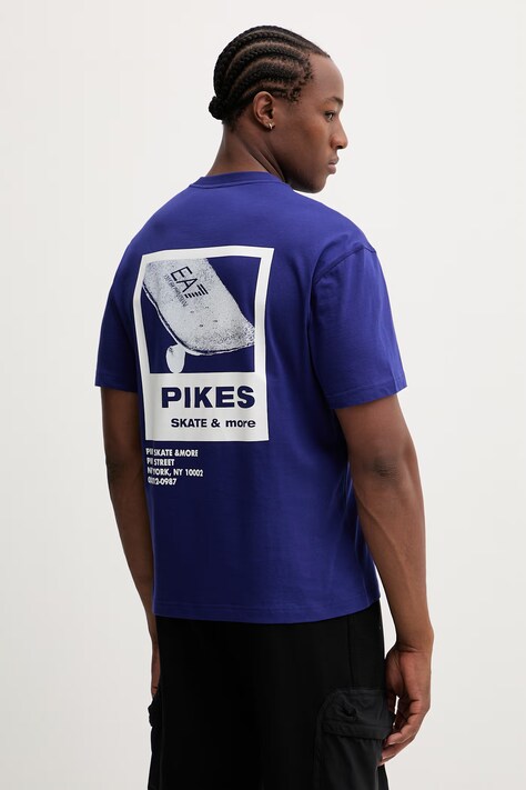 EA7 Emporio Armani t-shirt bawełniany męski kolor niebieski z nadrukiem AF22264.7M001402