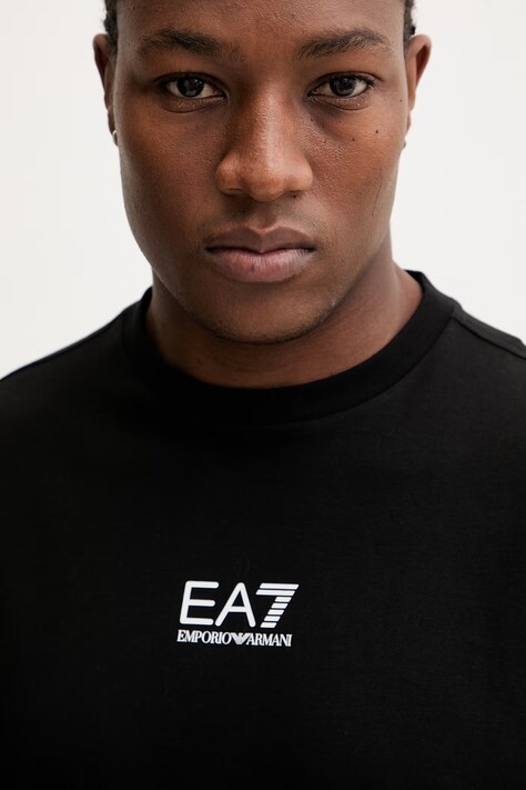 EA7 Emporio Armani t-shirt bawełniany męski kolor czarny z nadrukiem AF22264.7M001402