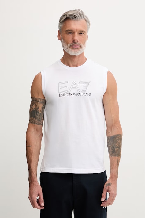 EA7 Emporio Armani top męski bawełniany biały AF10375.7M001306