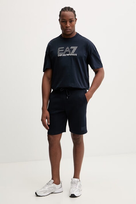 EA7 Emporio Armani t-shirt bawełniany męski kolor granatowy z nadrukiem AF10375.7M001309