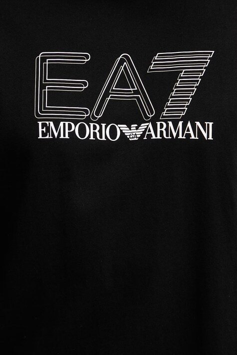 Бавовняна футболка EA7 Emporio Armani — SS26-TSM0DR, чорний — фото 5