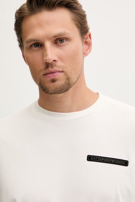 EA7 Emporio Armani футболка чоловіча з модалем — SS26-TSM0DW, бежевий — фото 4