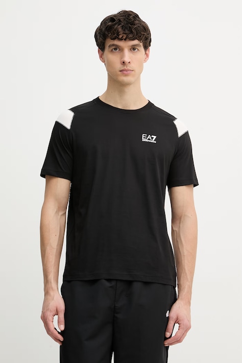 EA7 Emporio Armani T-shirt męski bawełniany czarny AF10375.7M001624