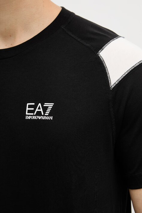 EA7 Emporio Armani футболка чоловіча бавовняна — SS26-TSM0E1, чорний — фото 5