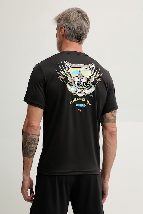 Puma T-shirt treningowy męski Run Nitro Graphic czarny 528449
