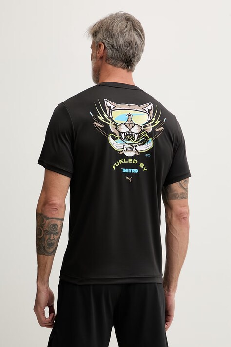 Puma T-shirt treningowy męski Run Nitro Graphic czarny 528449