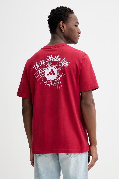adidas t-shirt bawełniany Novelty Bowl męski kolor czerwony gładki JZ5035