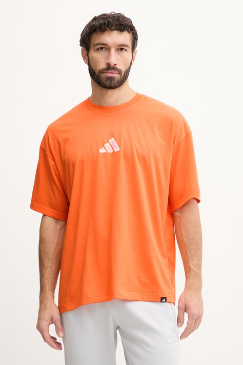 adidas Performance t-shirt treningowy męski kolor pomarańczowy z nadrukiem KB9393