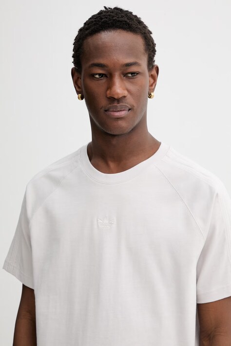 adidas Originals t-shirt bawełniany męski kolor beżowy gładki KD3936